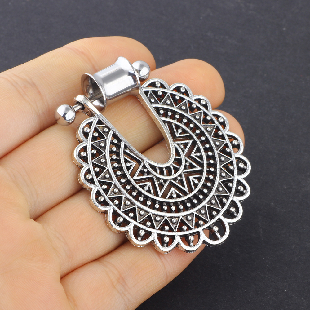 Ear Gauges Tassel Dangle Flower Earrings Retro Dream Chaser 3 Pair Set Body Piercing Jewelry 16mm - Image 5