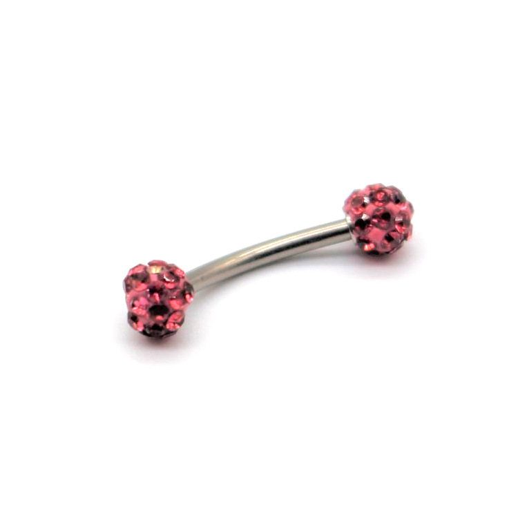 G23 Titanium Alloy Eyebrow Studs Double Head Soft Ceramic Mud Drill Rainbow Piercing Jewelry - Image 5