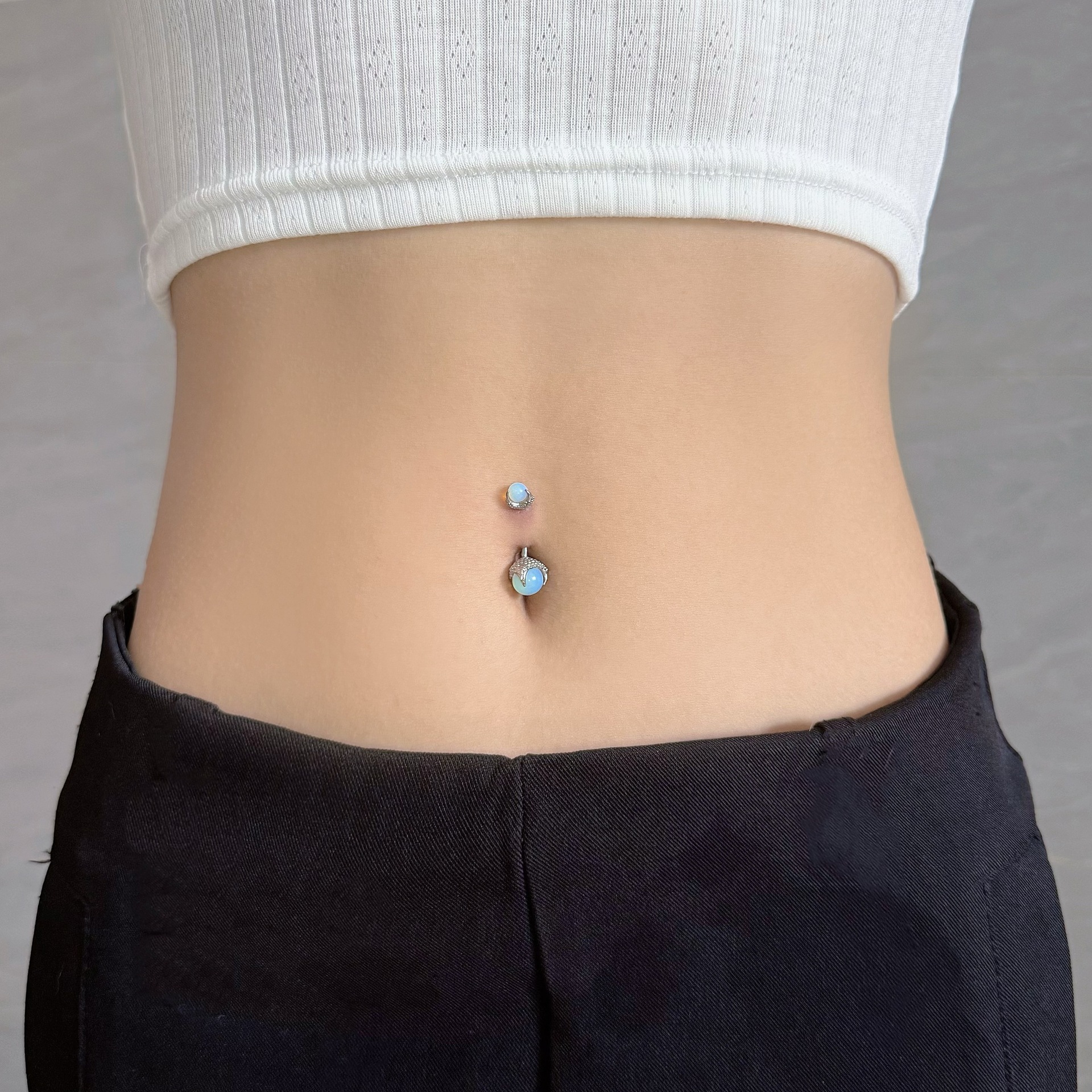 Cross-Border Dragon Claw Opal Belly Button Ring Sexy European American Style Navel Piercing Titanium Steel Belly Jewelry Wholesale - Image 4