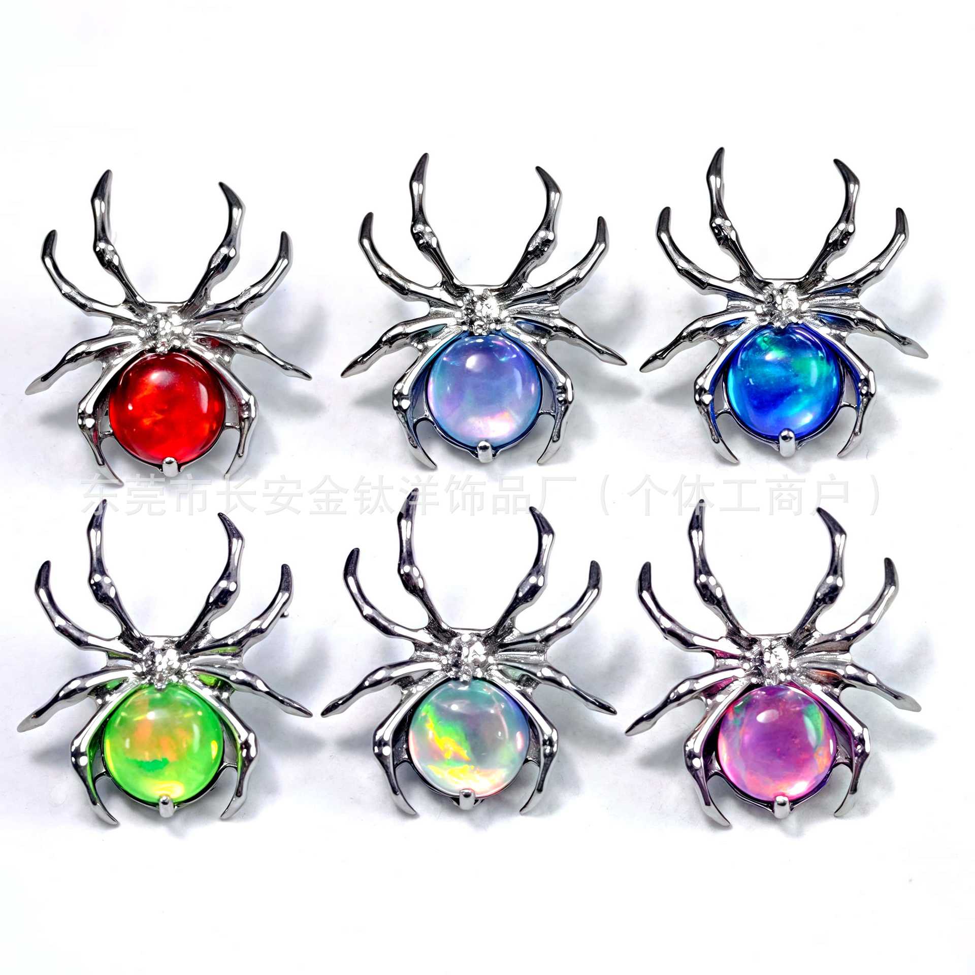 Titanium Spider Inlaid Opal Lip Stud Cochlear Piercing - 1.2mm x 14mm Labret Stud - Image 5