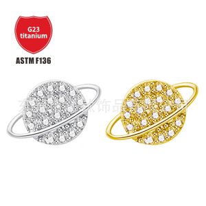 G23 Titanium Star Cartilage Earring - Gold Implant Grade Body Piercing Jewelry