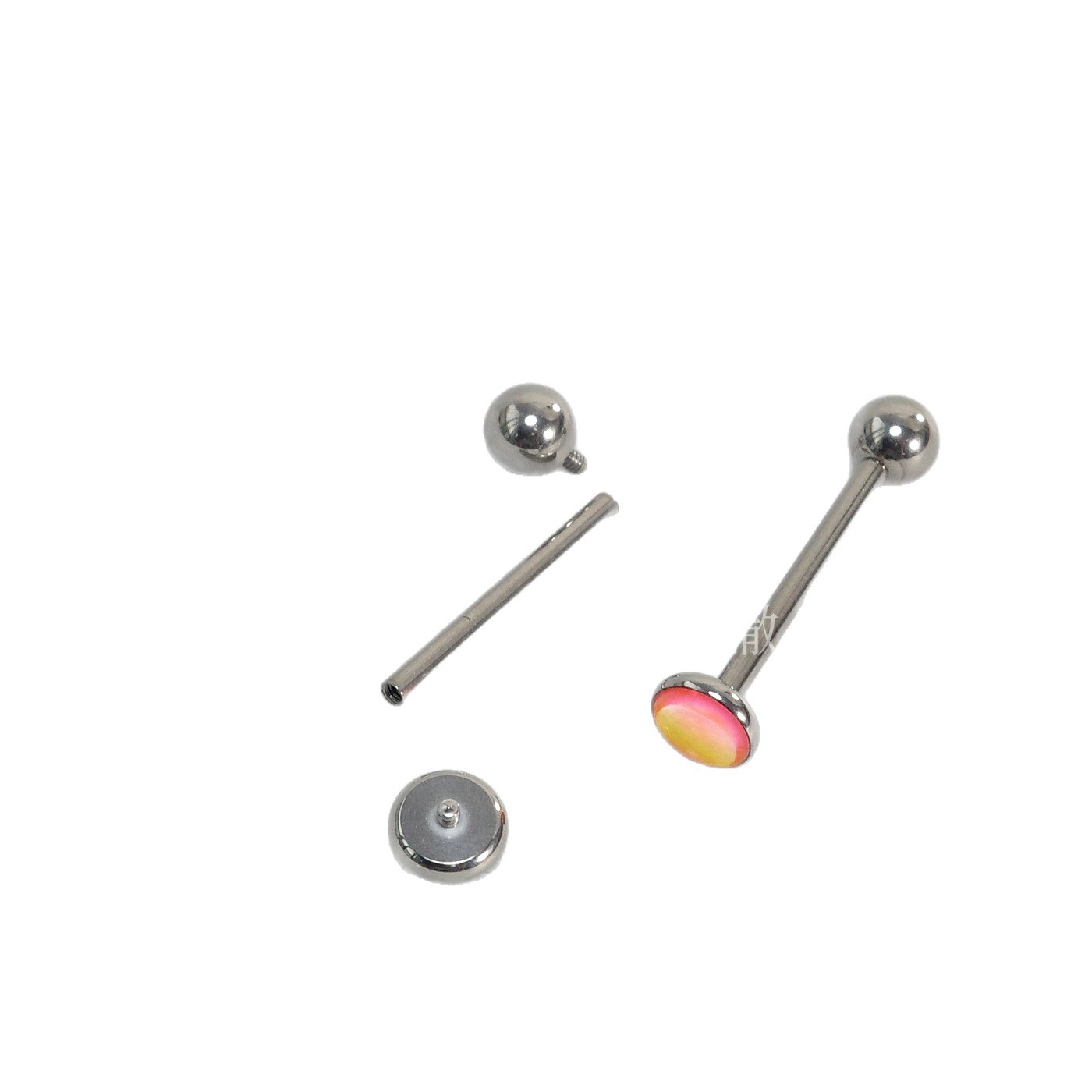 F136 Titanium Alloy Tongue Piercing Barbell - Sparkling Color-Changing Internal Thread Tongue Ring for Oral Piercing - Image 5