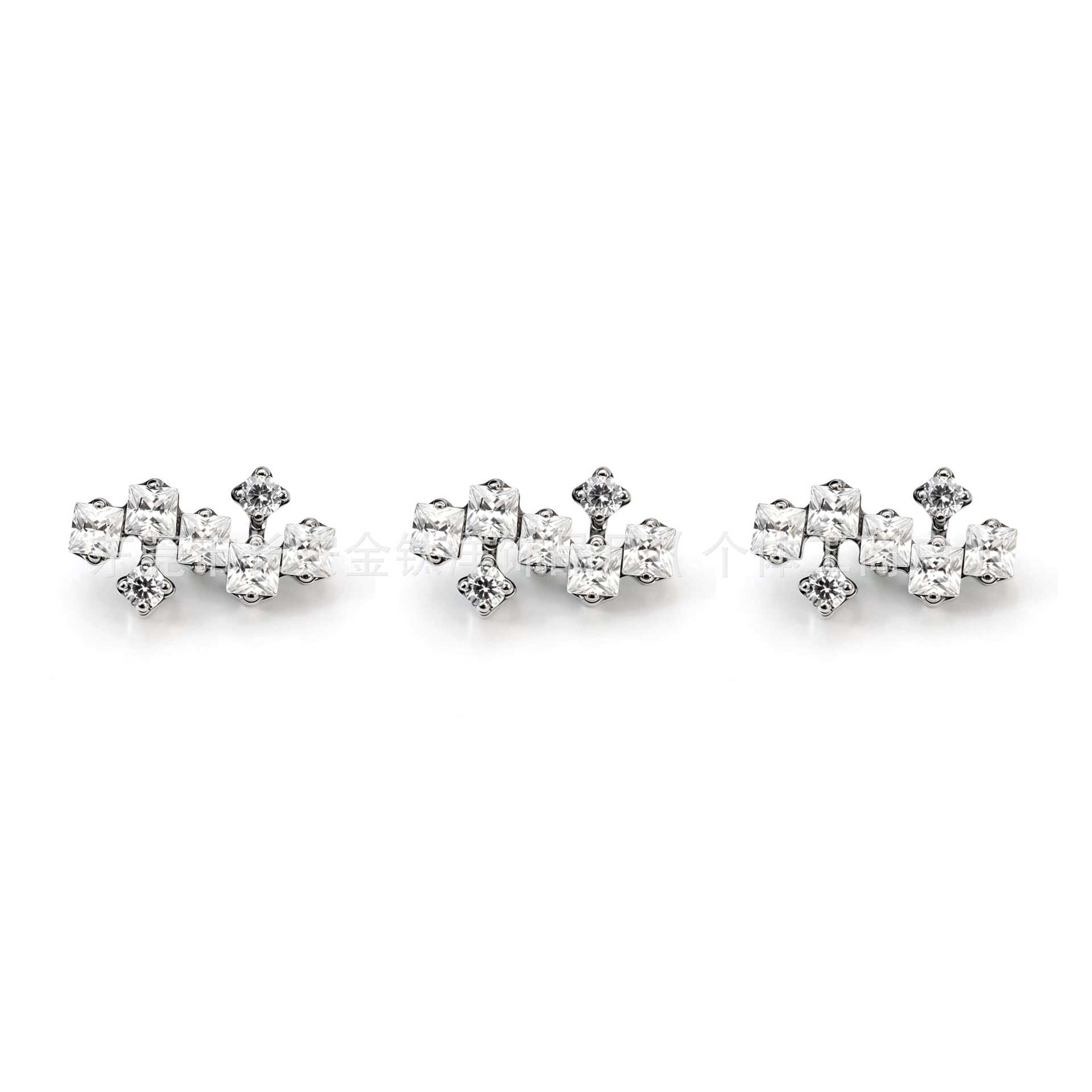 F136 Titanium Irregular Cubic Zirconia Lip Piercing Nose Stud Ear Stud Ear Bone Stud G23 Titanium Alloy Body Piercing Jewelry - Image 3