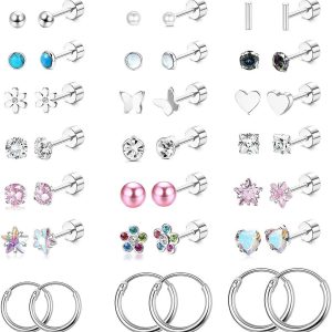 Stainless Steel Cross Mini Stud Earrings Ear Piercing Jewelry Fashion Geometric