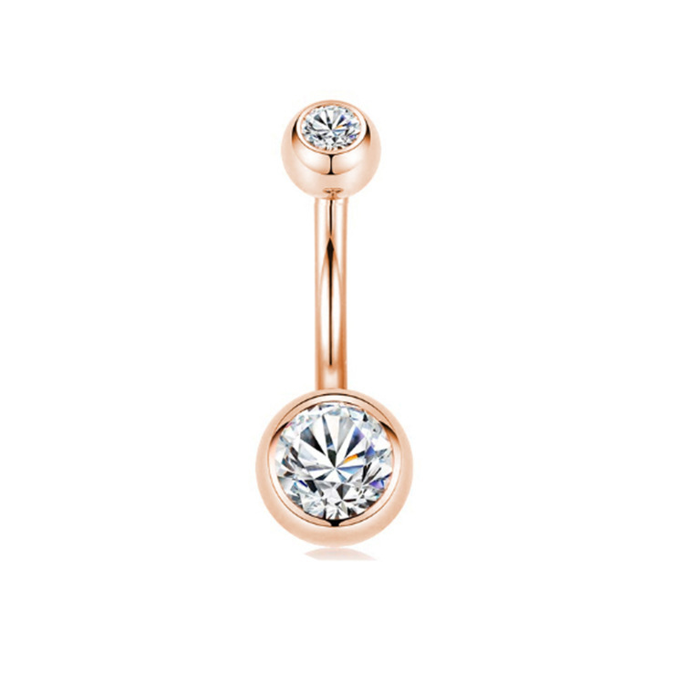 Exquisite Opal Flower Navel Ring Set - 5 Piece Rose Gold Belly Button Jewelry - Image 5