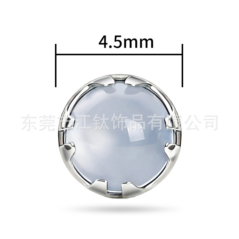 G23 Titanium Alloy Ear Cartilage Stud with Toothed Edge and Glass Surface, ASTM F136 Body Piercing Jewelry for Helix Tragus - Image 2