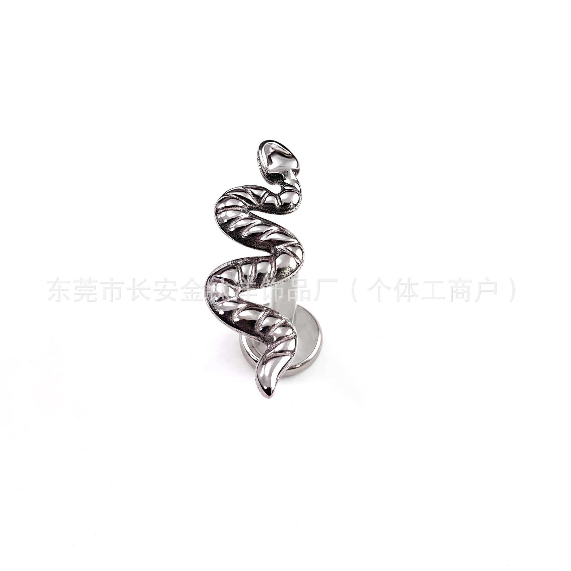 ASTM F136 Titanium Snake Ring Internally Threaded Labret Stud for Lip Ear Piercing - 1.2mm x 14mm G23 Titanium Alloy - Image 3