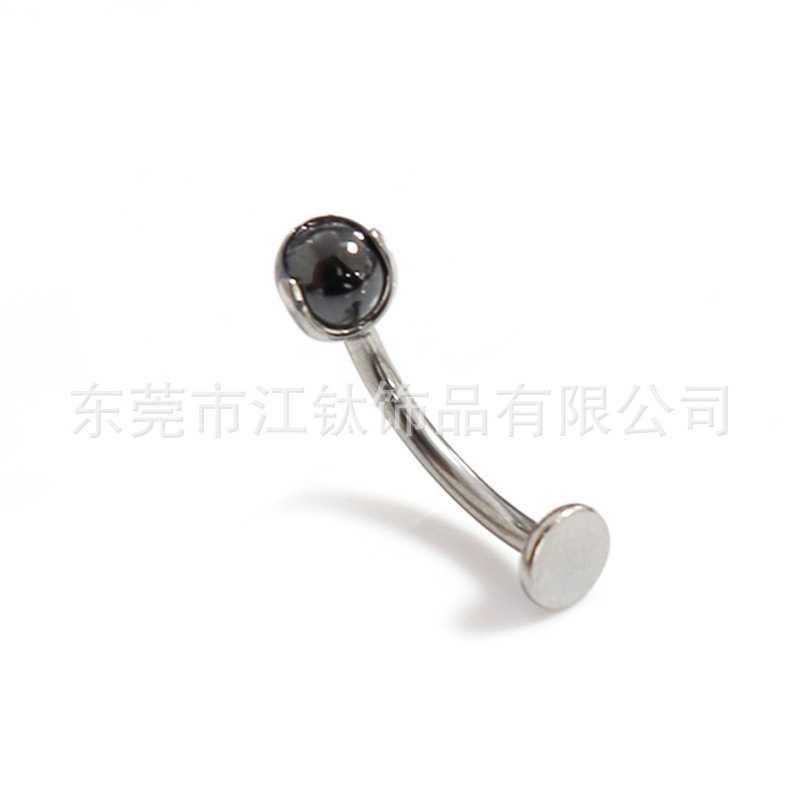 G23 Titanium Suspended Navel Ring Flat Claw Inlaid Zircon Ball Body Piercing Jewelry Belly Button Ring - Image 2