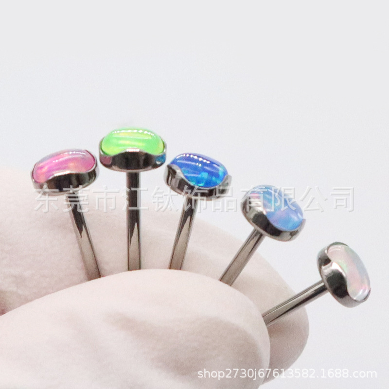 F136 Titanium Wave Edge Jelly Aurora Lip Nail G23 Titanium Alloy Ear Bone Piercing Jewelry - Image 3