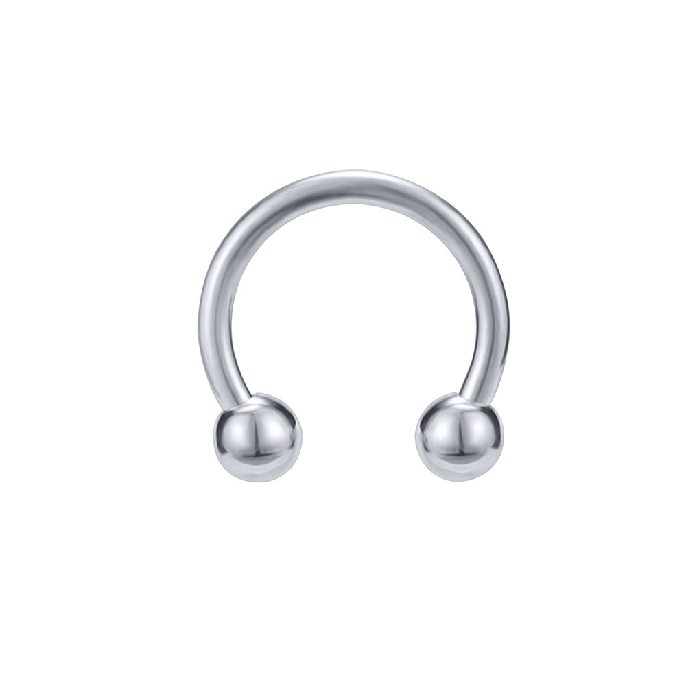 G23 Titanium F136 External Thread Horseshoe Nose Ring Septum Piercing Jewelry - Image 3