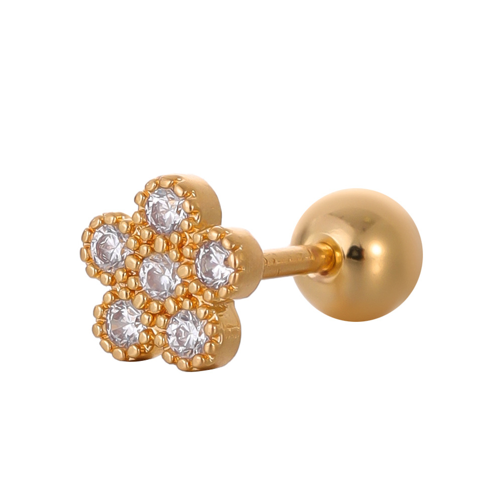 18K Gold Plated Plum Blossom Navel Ring - Sweet Exquisite Micro Zircon Belly Button Piercing Jewelry - Image 4
