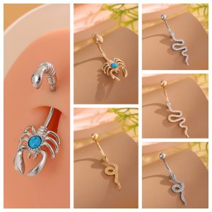 Micro Snake Scorpion Belly Button Ring Trendy European American Sexy Piercing Jewelry