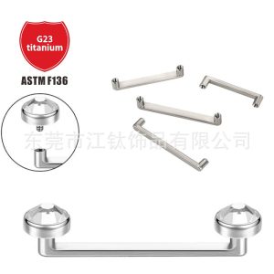 G23 Titanium Inner Tooth Right Angle Rod Long Buried Nail Base Double Head Skin Grafting Nail Human Body Puncture Subcutaneous Implantation Clavicle Nail