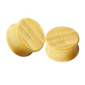Solid Bamboo Ear Gauges Tunnels 20mm Single - European American Punk Star Shape Stainless Steel Body Piercing Jewelry