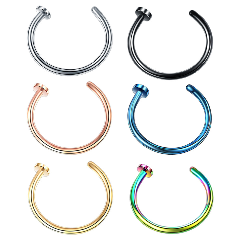 Zesen European American Fashion Stainless Steel C-Shape Nose Ring Fake Nose Ring Puncture Jewelry - Image 4