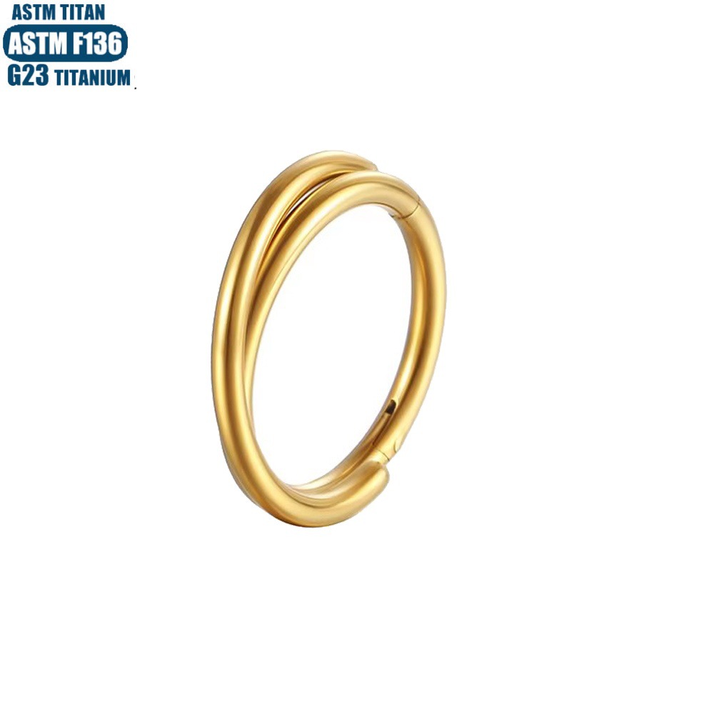F136 Titanium Nose Ring Seamless Open Hoop Earring for Women Septum Piercing Black - Image 3