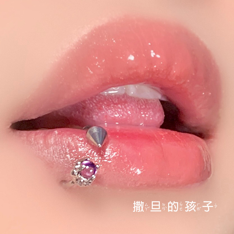 Red Dragon Claw Horseshoe Lip Ring External Thread 316L Surgical Steel Lip Piercing Jewelry 12mm Ring 1.2mm Thick Sweet Cool Style - Image 4