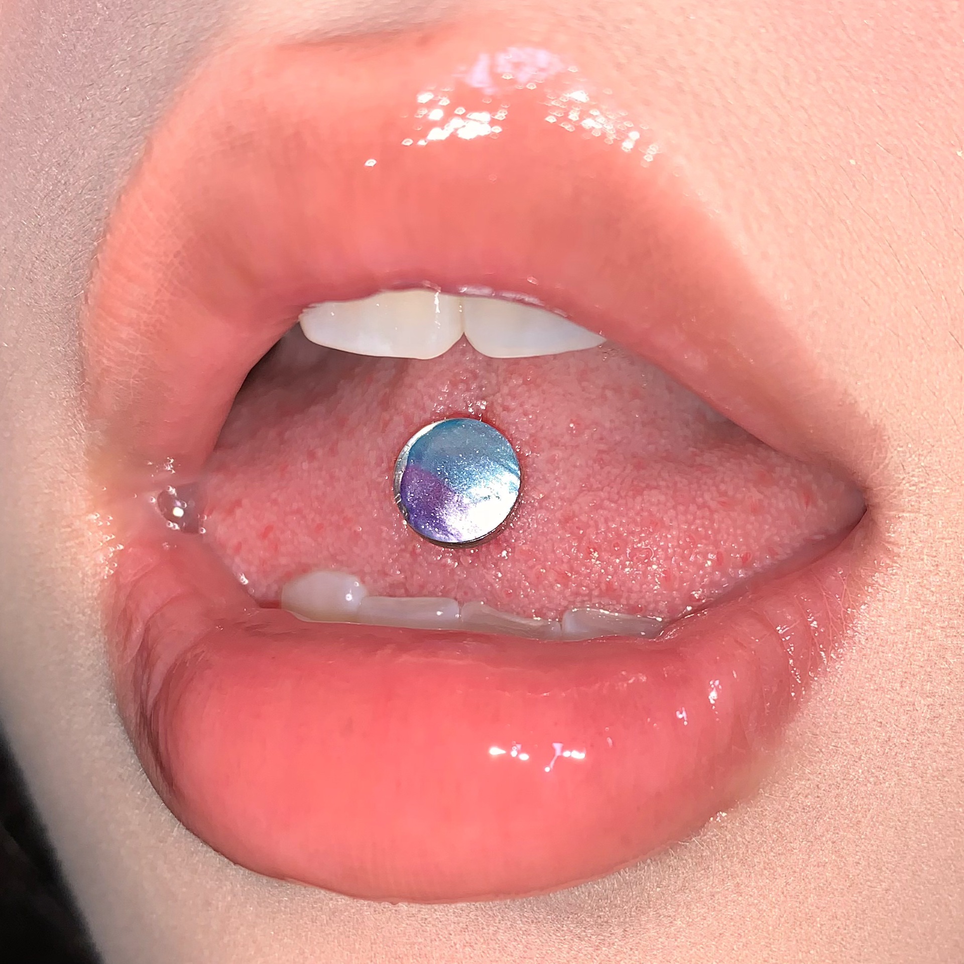 Gradient Tongue Barbell 316L Surgical Steel External Thread Tongue Ring Piercing Jewelry for Women Men - Image 2