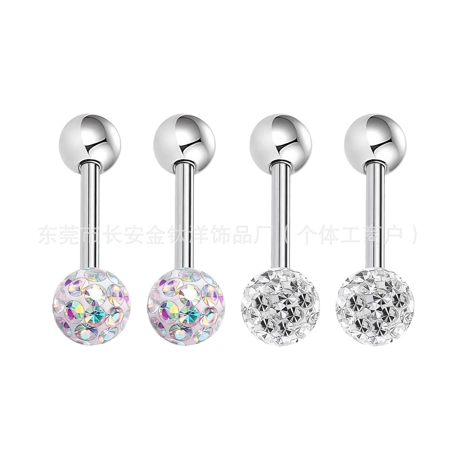 F136 Titanium Shambala Drill Ball Mud Ball Tongue Lip Ear Bone Bridge Piercing Jewelry - Image 2