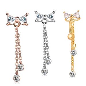 Butterfly Festival Five-Point Star Zircon Navel Ring Belly Button Ring Body Piercing Jewelry Wholesale