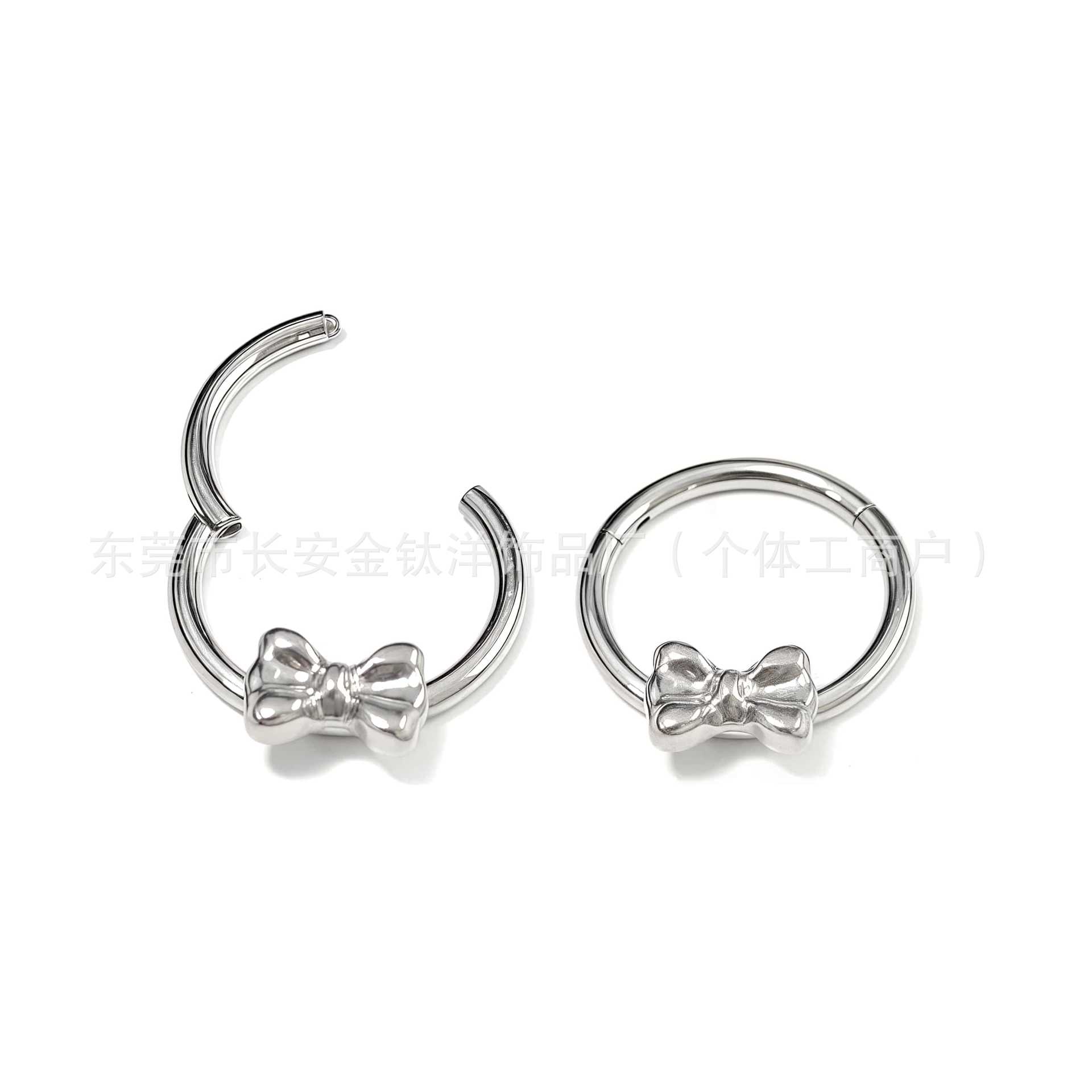 F136 Titanium Bow Seamless Open Ring Nose Septum Nose Ring Earrings - G23 Titanium Alloy Piercing Jewelry - Image 4