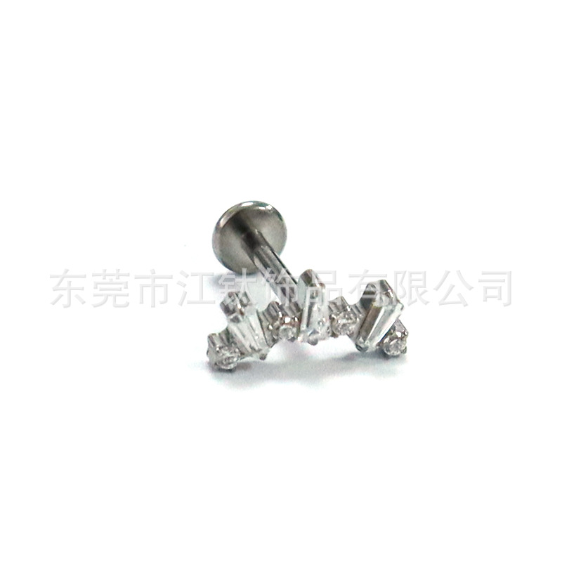 F136 Titanium Ear Cartilage Stud with Lip Nail - G23 Alloy Body Piercing Jewelry - Image 5