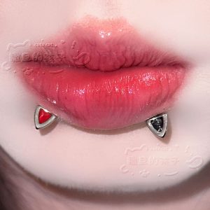 Satan's Child F136 Titanium Alloy Lip Nail Devil Nail Cat Ear Lip Nail Lip Ring