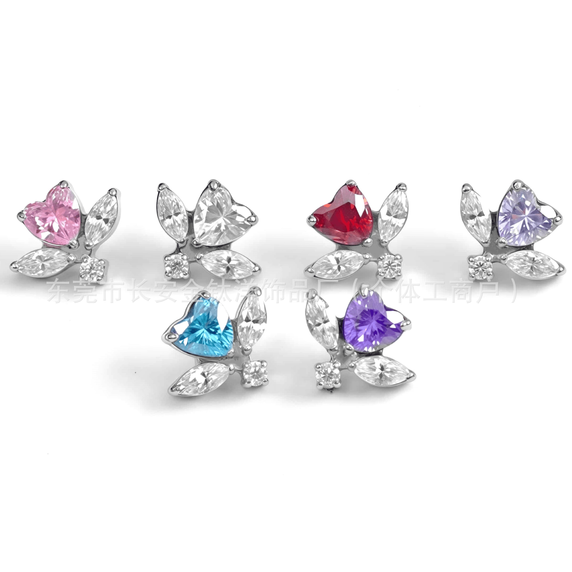 F136 Titanium Internal Thread Heart Flower Earrings Lip Nails Nose Nails Ear Bone Nails G23 Titanium Alloy Body Piercing Jewelry - Image 5