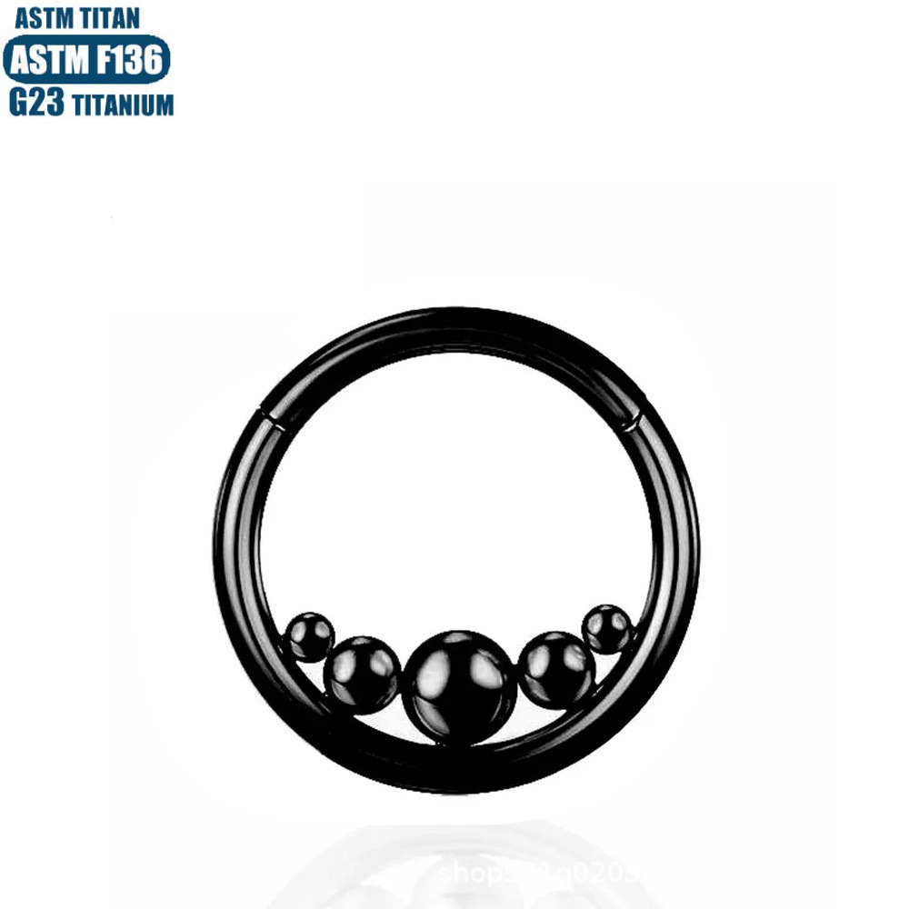 F136 Titanium Hinge Nose Ring Seamless Hoop Cartilage Earring Inner Welding Ball - Image 4