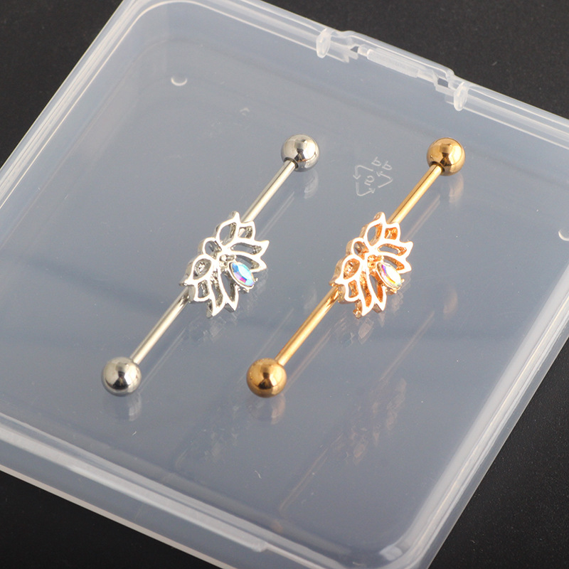 Korean Style Arrow Three-Flower Long Rod Titanium Steel Stud Earrings / Ear Bone Nails Wholesale Punk Female Cross-Border Jewelry - Image 3