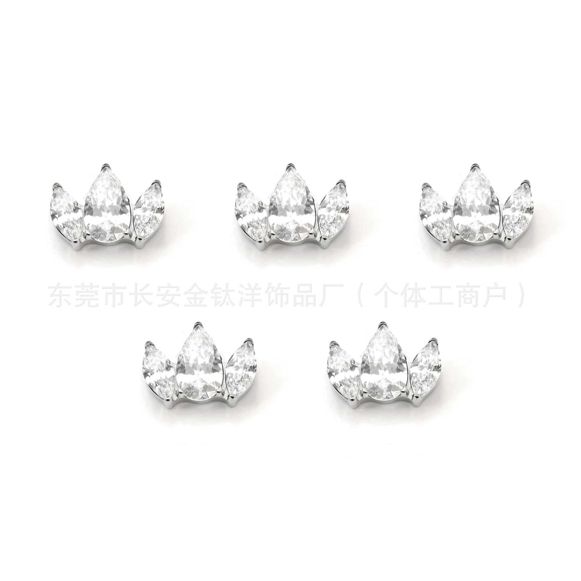 F136 Titanium Full Diamond Water Drop Marquise Zirconia Ear Studs Lip Studs Ear Bone Studs G23 Titanium Alloy Body Piercing Jewelry - Image 5