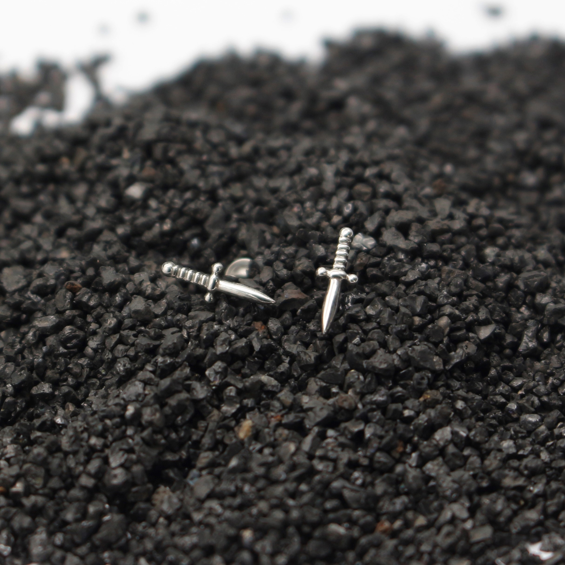 G23 Titanium Sword Dagger Earring Cartilage Stud Ear Bone Nail Body Piercing Jewelry - Image 3