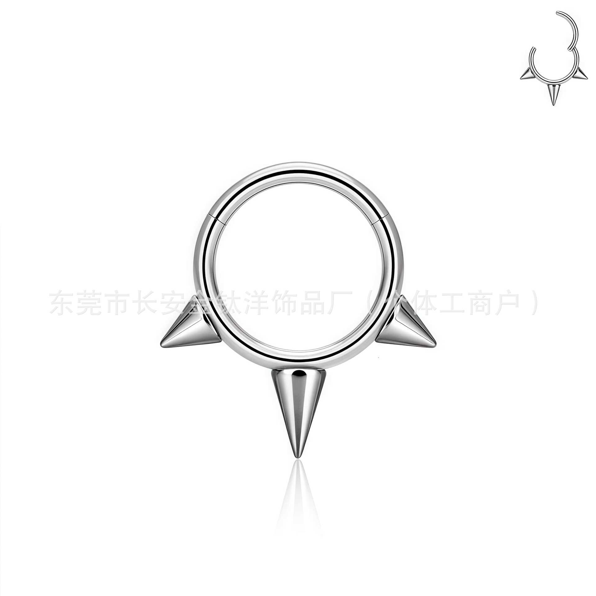 F136 Titanium Tip Closed Ring Nose Nail Lip Ear Stud G23 Alloy Body Piercing Jewelry - Image 2