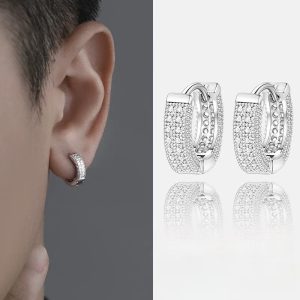 European American Fashion Full Diamond Earrings 2024 New Style Unisex Geometric Earrings