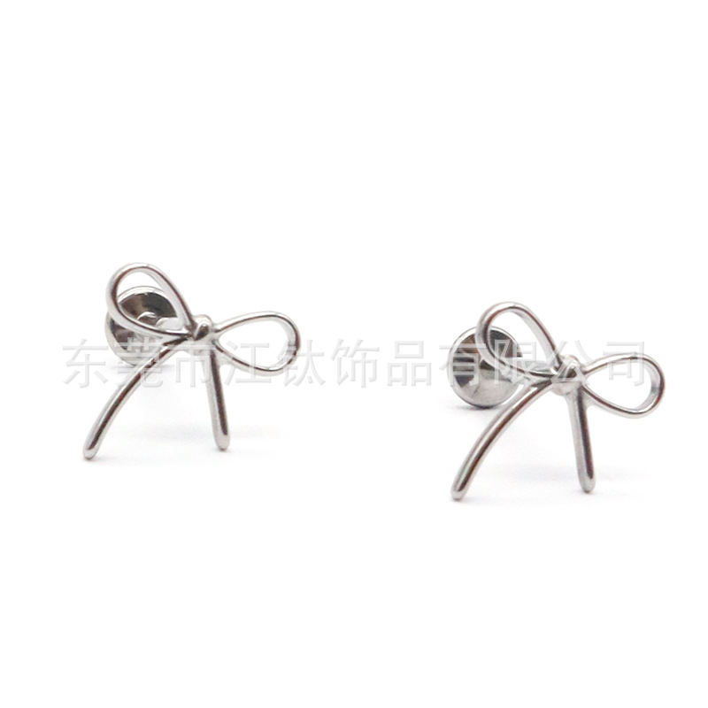 F136 Titanium Bow Ear Stud Thread Pin Lip Nail G23 Alloy Piercing Jewelry Ear Cartilage - Image 5