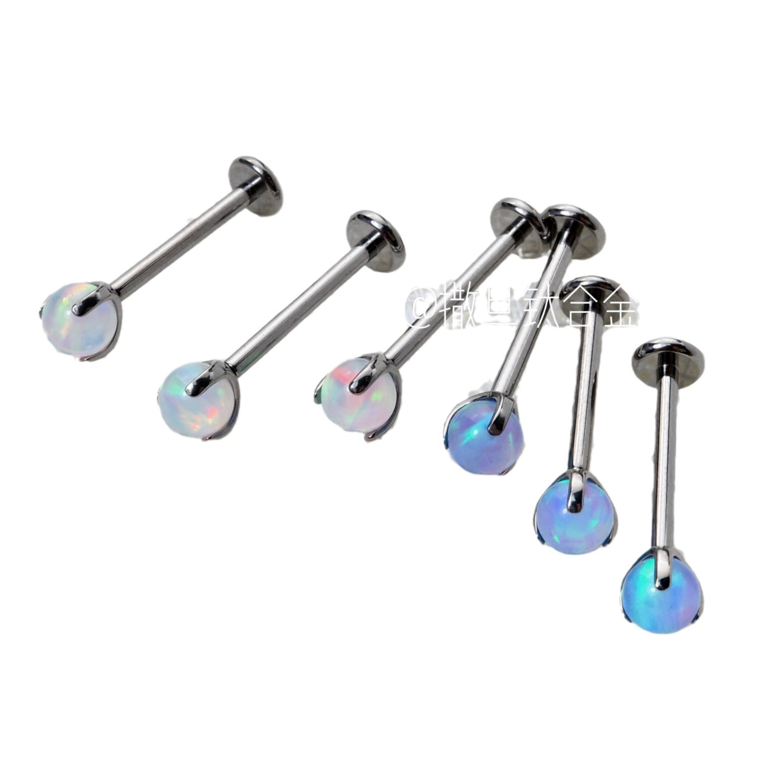 F136 Titanium Lip Labret Stud Aurora Opal Lip Ring Ear Bone Ring Ear Stud - Image 5