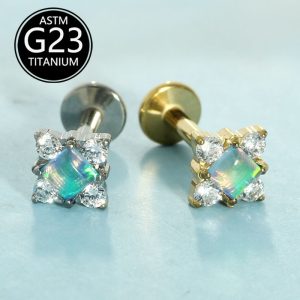 G23 Titanium 16G Internal Thread Flat Bottom Lip Stud & Ear Bone Stud Lip Piercing Jewelry from