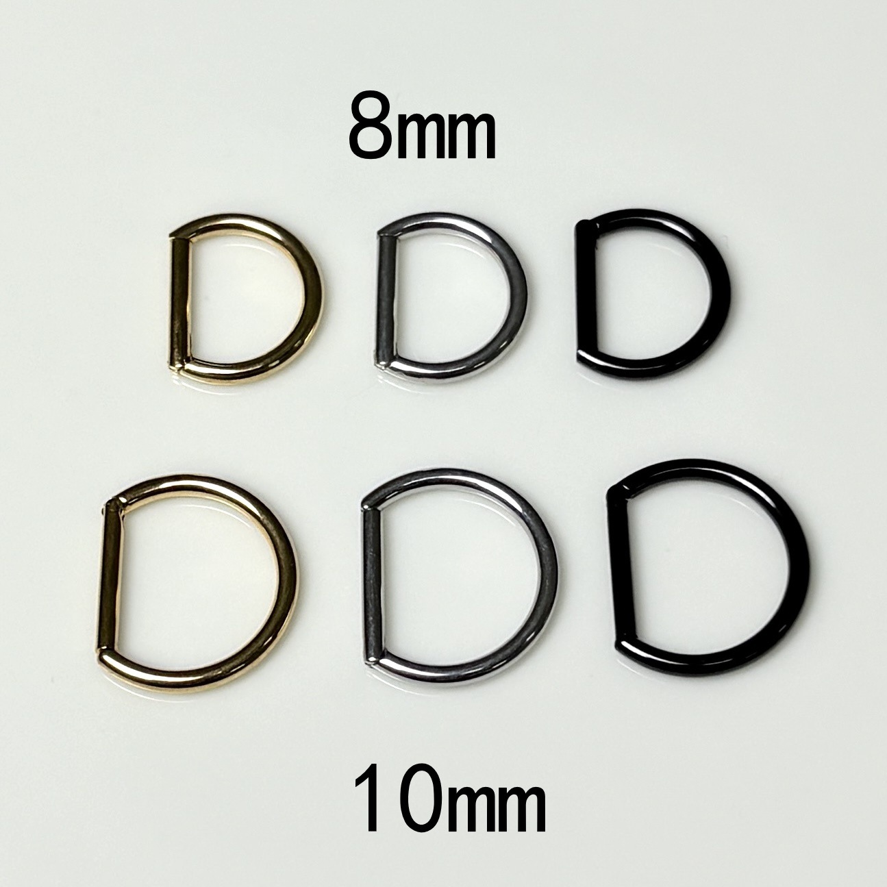 Gold D-Shaped Seamless Lip Ring 10mm 316L Surgical Steel Hoop for Lip Nose Ear Piercing - Image 4