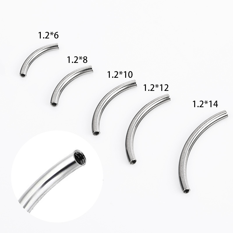 Zesen F136 Titanium Alloy Eyebrow Stud Internally Threaded Curved Bar G23 Banana Bar 14G 16G Body Jewelry - Image 5