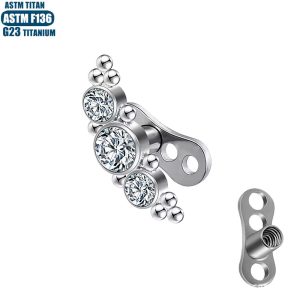 Zircon Titanium Buried Nail with Base G23 Human Body Piercing Jewelry Welding Ball Internal Teeth Skin Graft Bone Nail Lock