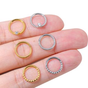 2023 New Hot Sale Stainless Steel Diamond Nose Ring Zircon Nose Ornaments Women's Elegant Fashion Split Ring Universal Ring