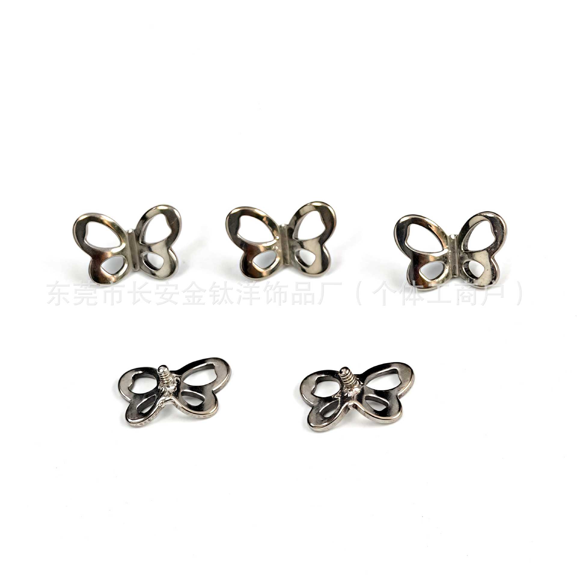 F136 Titanium Hollow Butterfly Threaded Ear Nail Stud Ear Piercing Jewelry G23 Titanium Alloy - Image 5