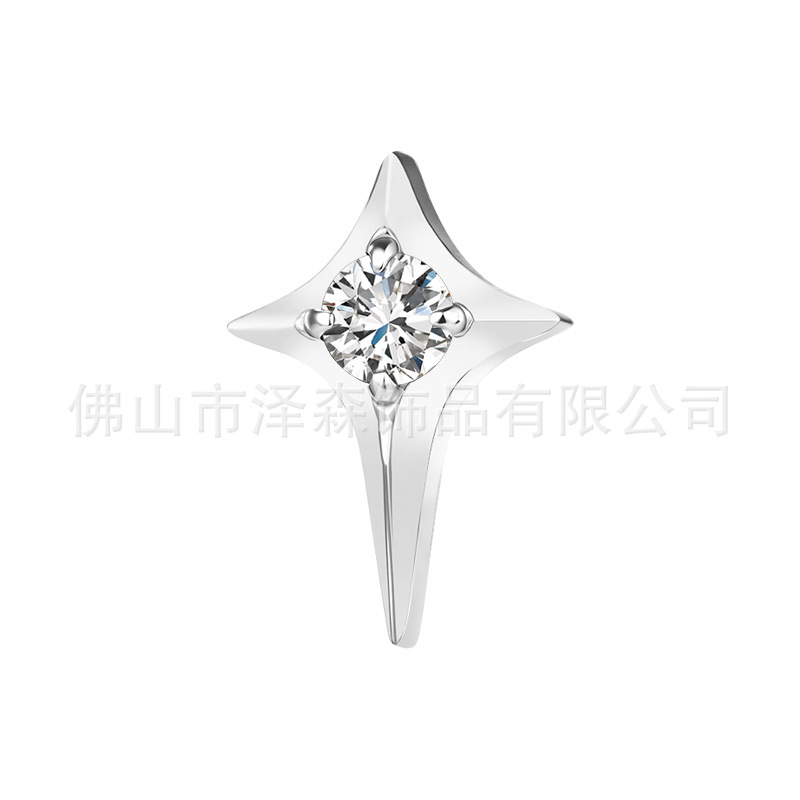Zesen F136 Titanium Alloy Four-Pointed Star Earrings Star Lip Studs G23 Titanium Ear Bone Studs Piercing Jewelry - Image 5