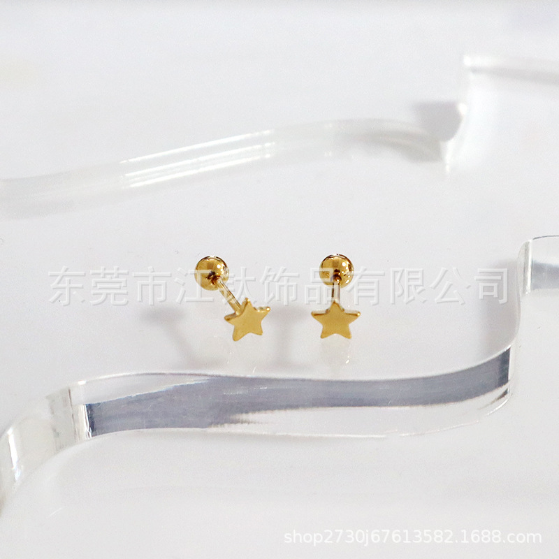 F136 Titanium Heart Stud Earring & Labret – G23 Titanium Alloy Body Piercing Jewelry for Men Women - Image 3