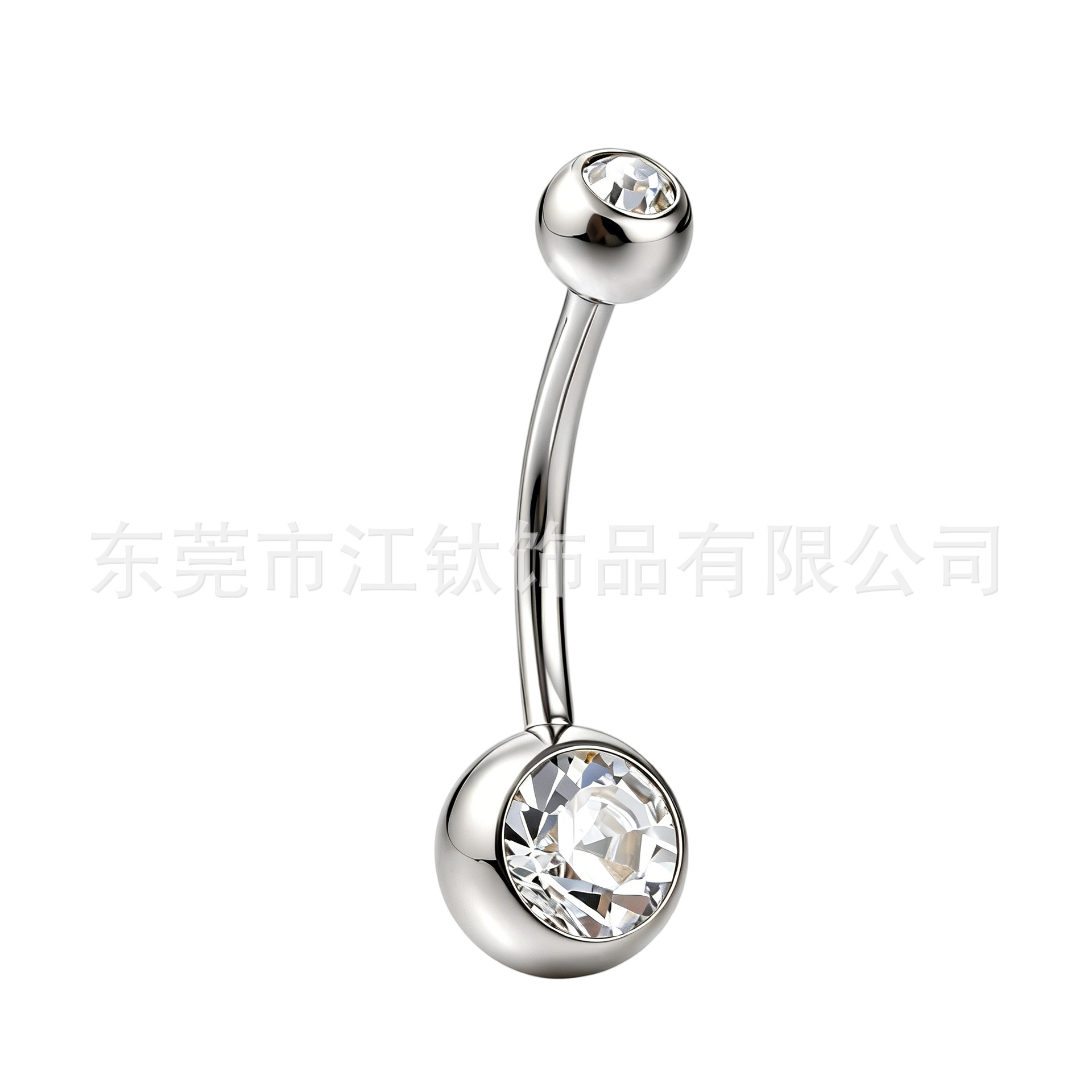 F136 Titanium Inner Thread Navel Ring Double Headed Hemming Zircon Cross-Border G23 Titanium Alloy Body Piercing Jewelry Belly Button Ring - Image 5