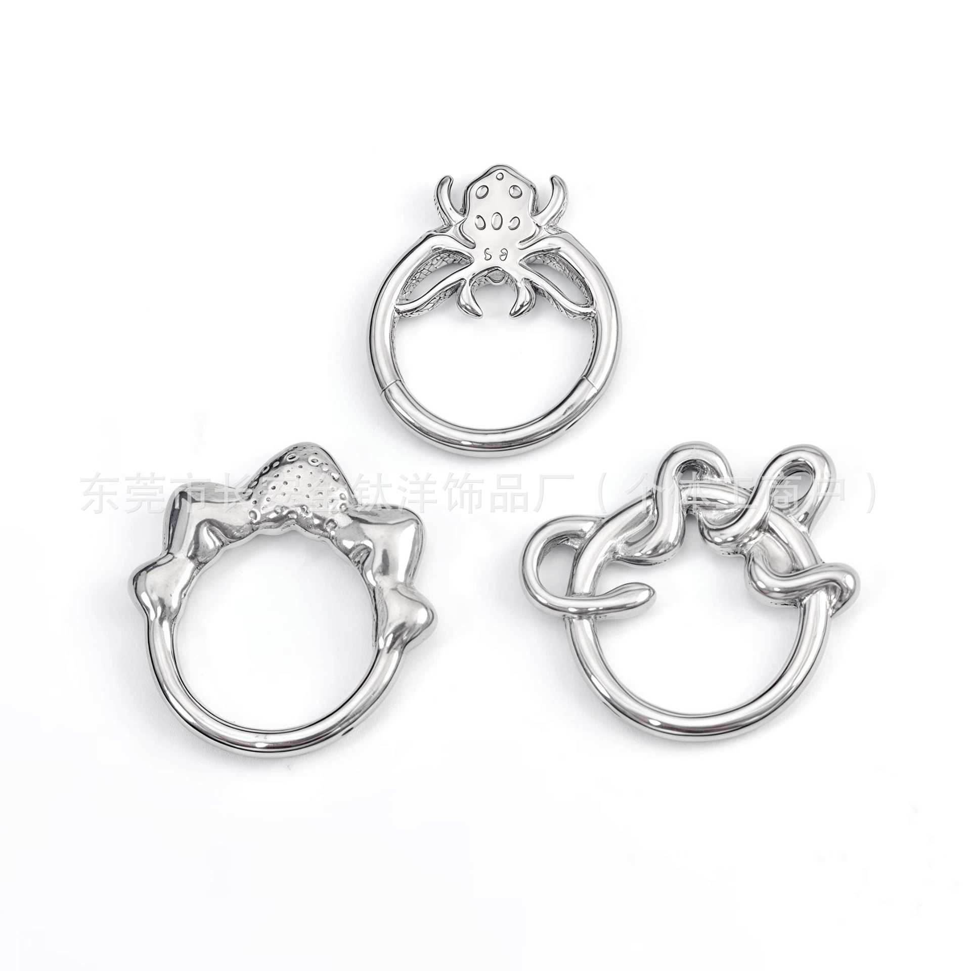 F136 Titanium Fashion Geometric Closed Ring Pinless Hoop Earrings Nose Ring Seamless Ring G23 Titanium Alloy Piercing Jewelry - Image 2