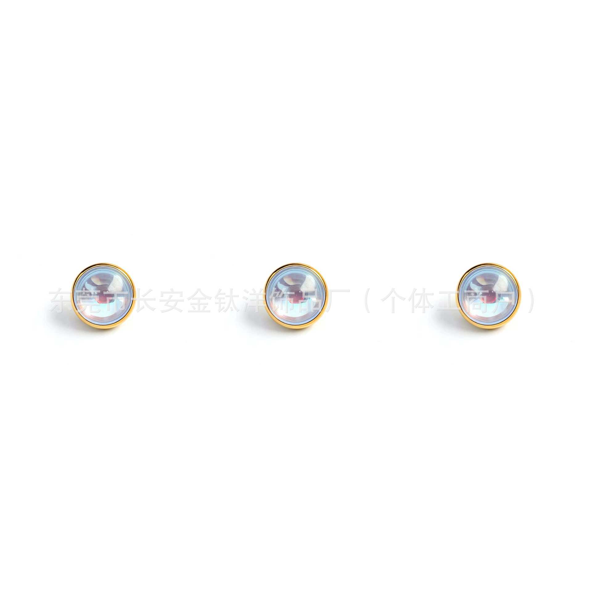 F136 Titanium 18K Gold-Plated Frosted Moonlight Opal Lip Stud Tongue Stud Ear Stud G23 Titanium Alloy Piercing Jewelry - Image 3