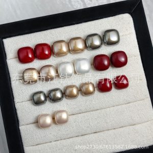 Jiangtai F136 Titanium Ear Studs Mermaid Pearl Cube Small G23 Titanium Alloy Body Piercing Jewelry Ear Bone Studs
