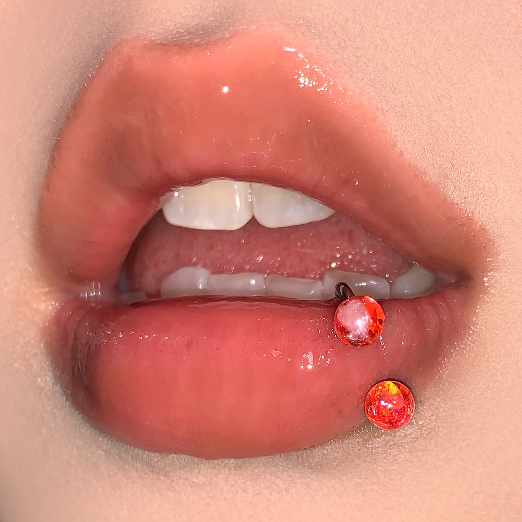 Fine Glitter Acrylic Lip Ring 5 Colors 316L Steel External Thread Lip Hoop Sexy Body Jewelry Wholesale - Image 5
