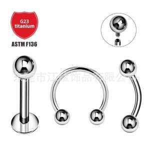 G23 Titanium Lip Nail 16G Internal Thread Basic Model Body Piercing Jewelry for Ear Cartilage Bone